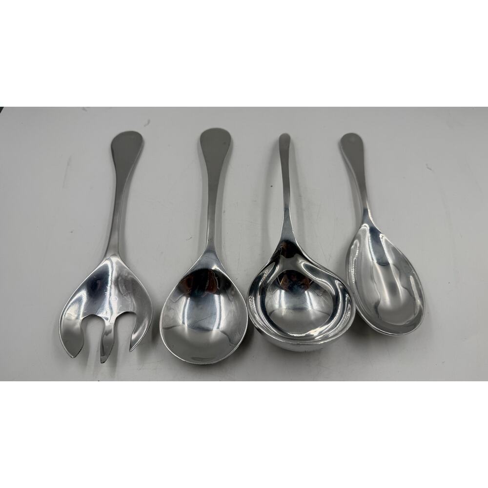 Vintage Mexican Pewter Serving Set Spoon, Fork and Ladle